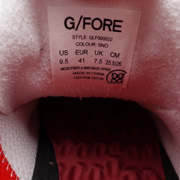 NEW Women's G/FORE G.112 Kiltie Spikeless Golf Shoes GLF00022-SNO Snow/Red